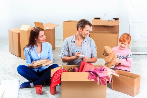 Man With Van Watford team handling items safely during a move